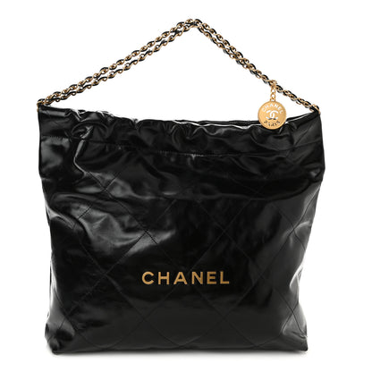 Chanel Glazed Calfskin Quilted Chanel 22 Black 2 of 11