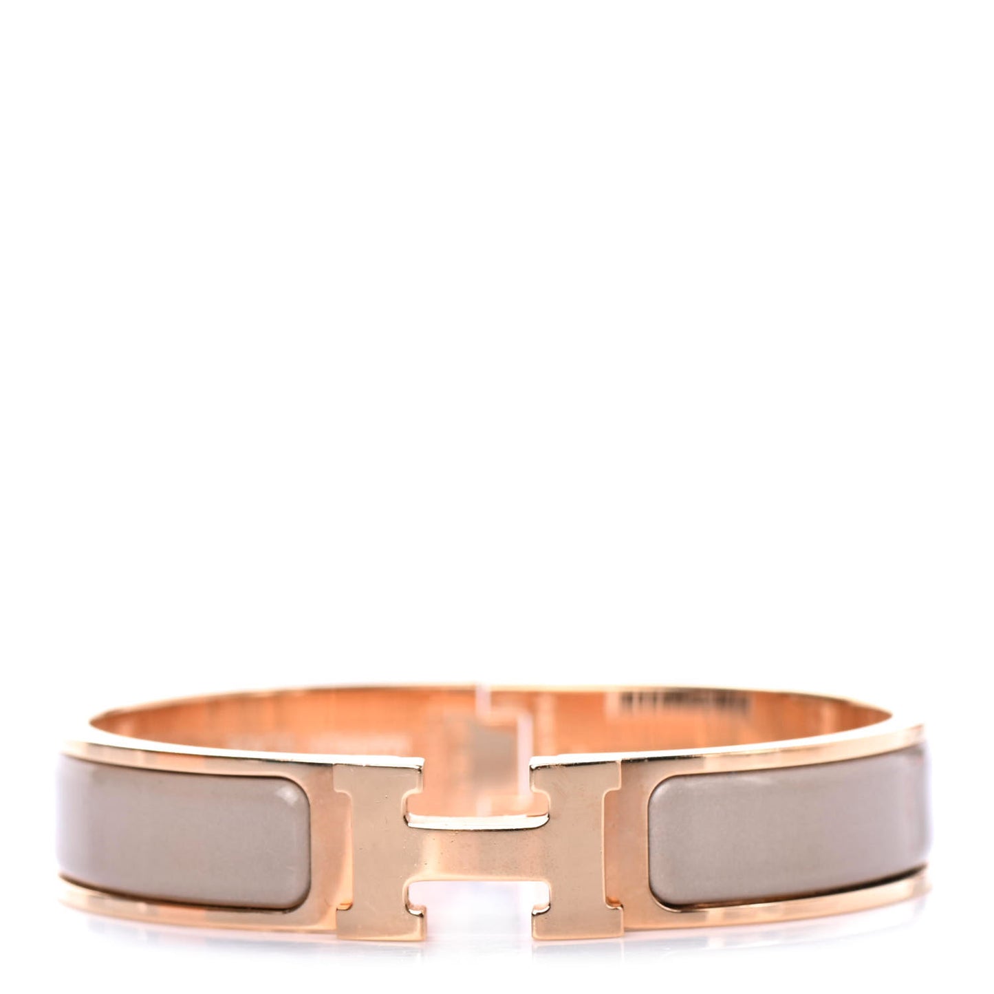 Enamel Clic Clac H Narrow Bracelet PM Marron Glace