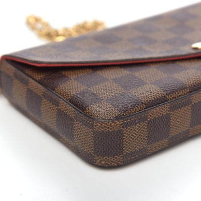 Louis Vuitton Damier Ebene Pochette Felicie Chain Wallet 8 of 14