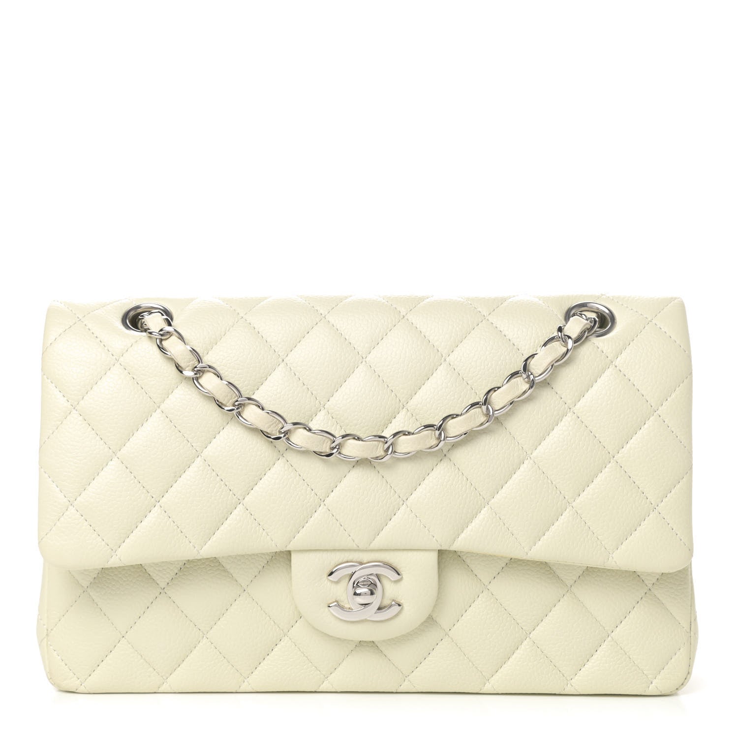 Chanel Caviar Quilted Medium Double Flap Light Green 1 of 4