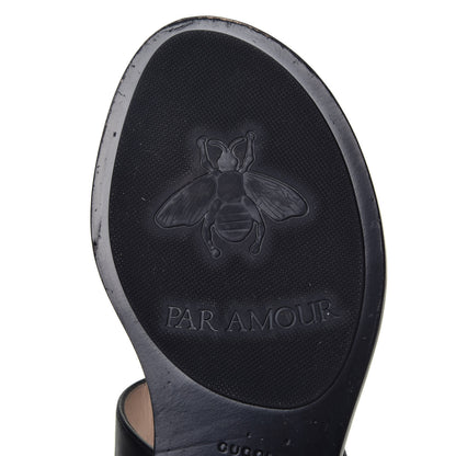 Gucci Calfskin GG Marmont Thong Sandals 38.5 Black 8 of 8