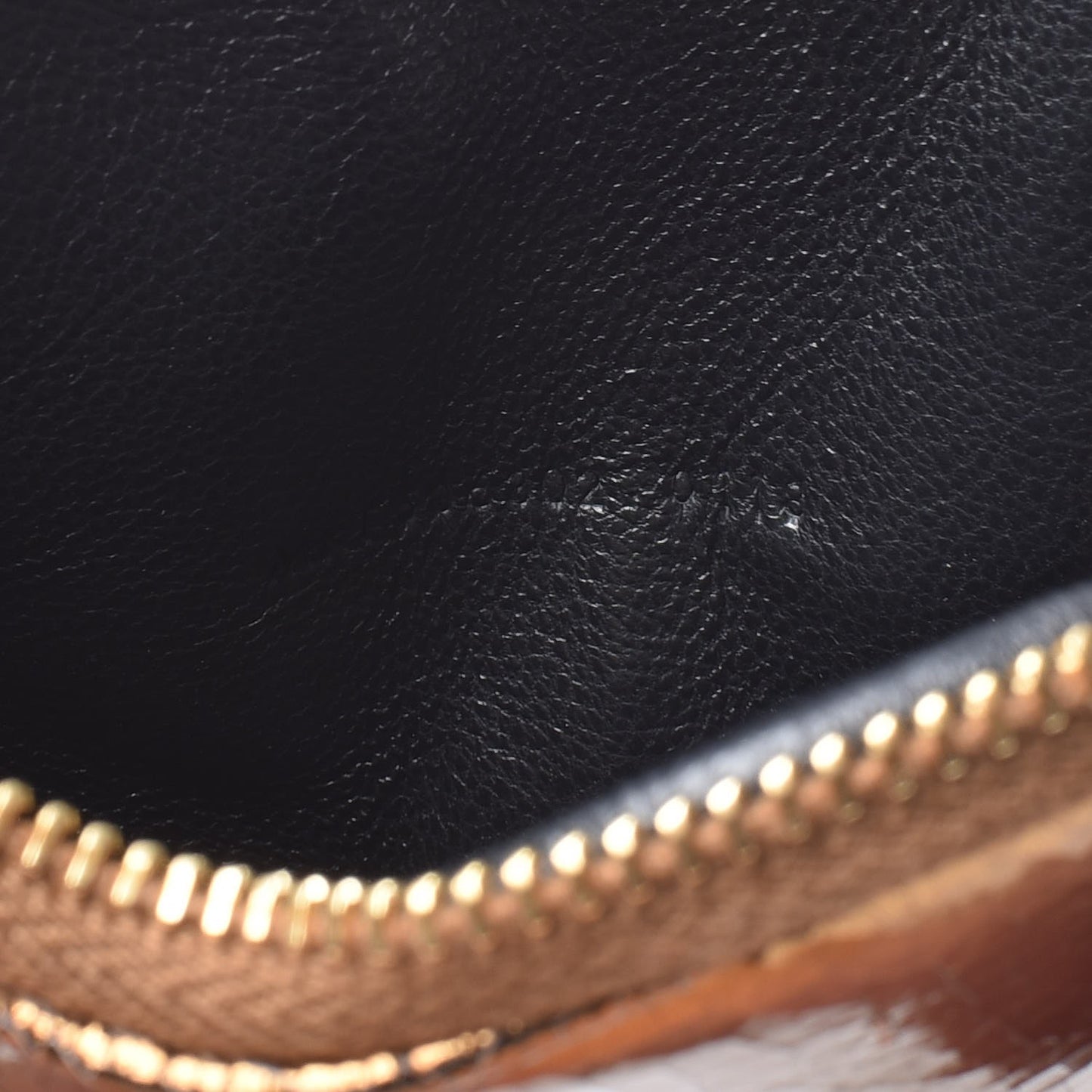 Metallic Calfskin Monogram Heart Key Pouch Gold