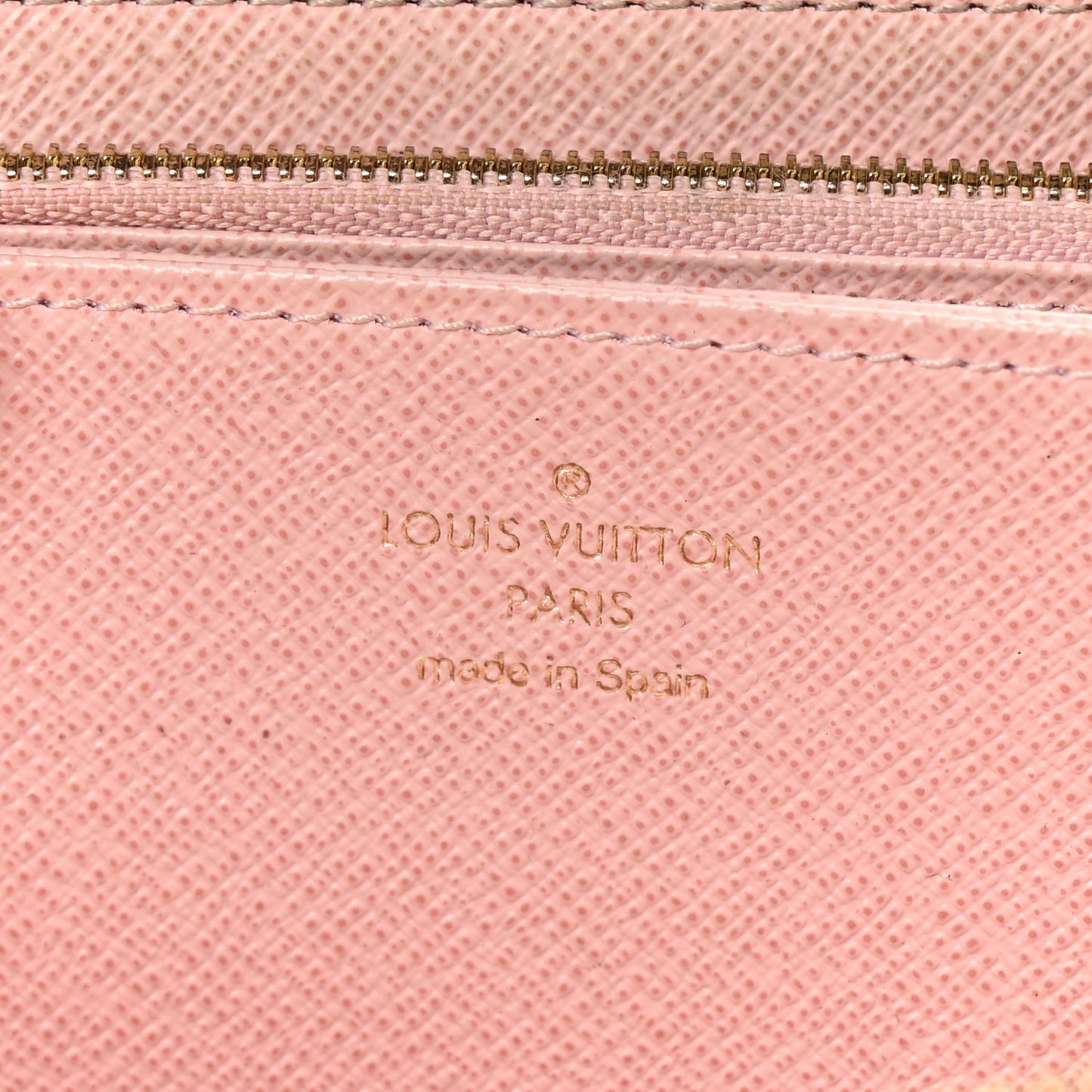 Damier Ebene Zippy Wallet Rose Ballerine