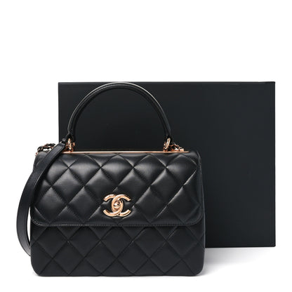Chanel Lambskin Quilted Small Trendy CC Dual Handle Flap Bag Black 11 of 11