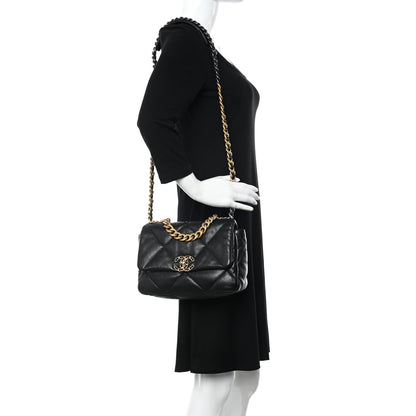 Chanel Lambskin Quilted Medium Chanel 19 Flap Black 2 of 12