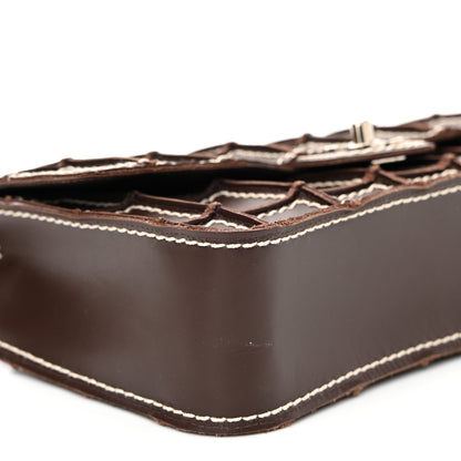 Chanel Lambskin Contrast Square Stitch Flap Brown 9 of 10