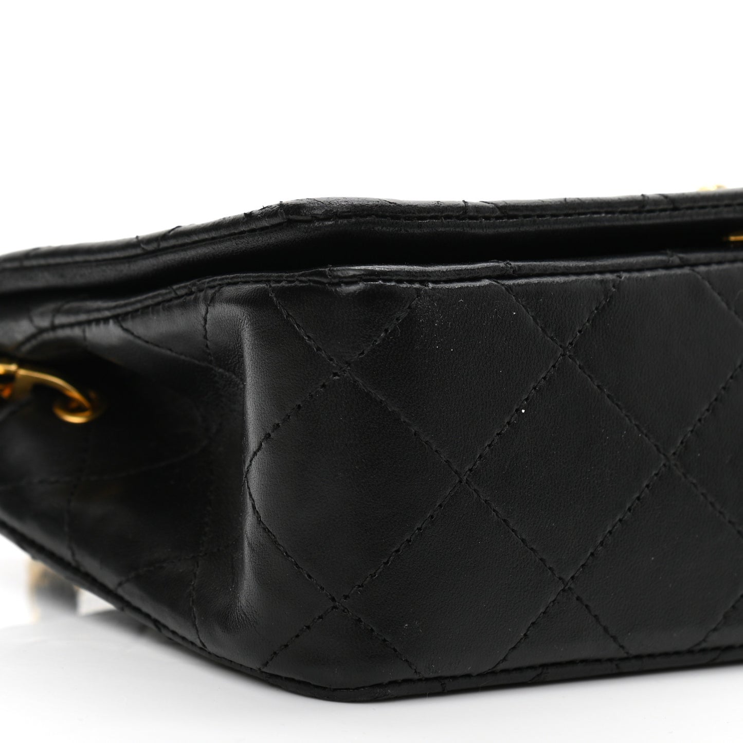 Lambskin Quilted Small Single Flap Bag Black