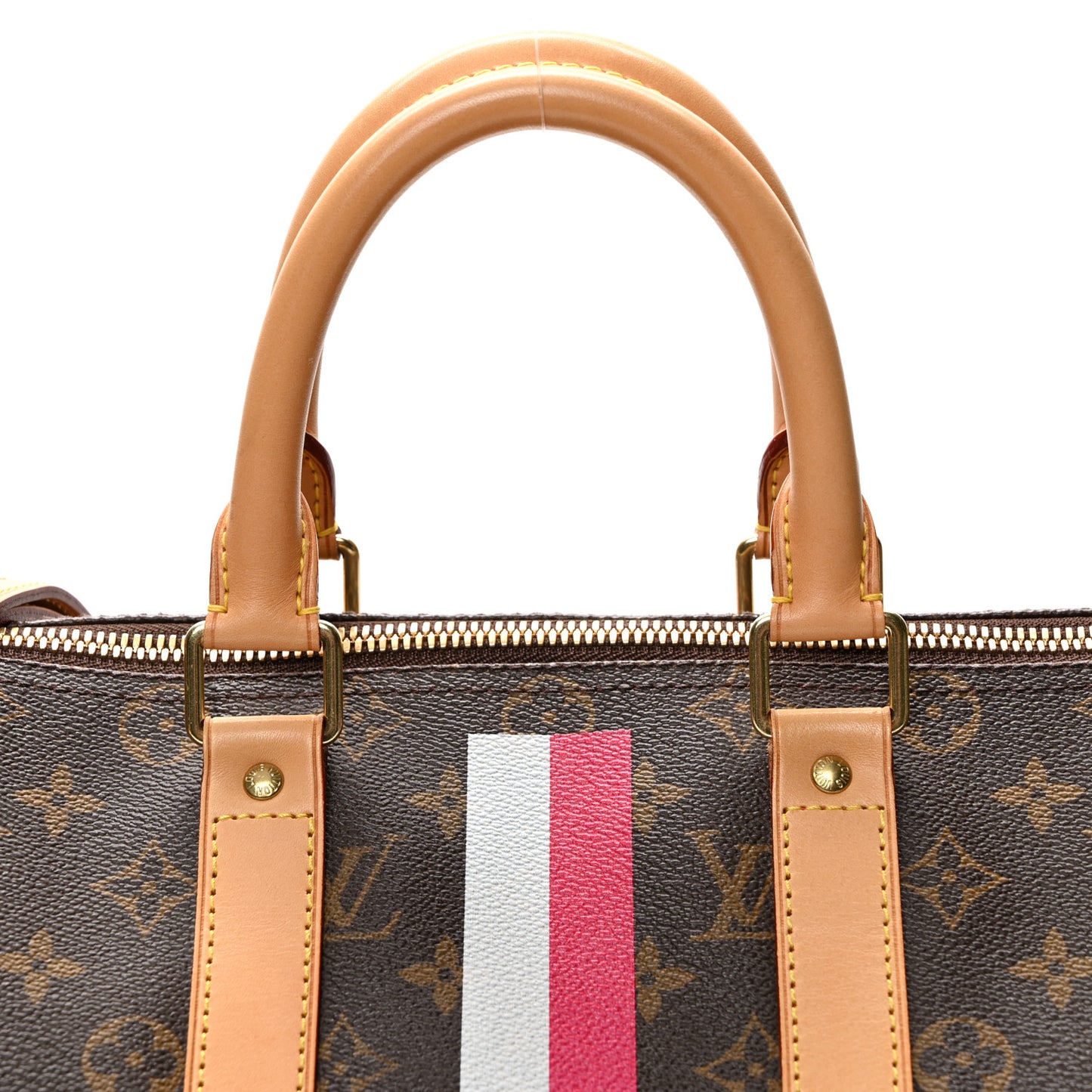 Monogram My LV Heritage Keepall Bandouliere 45 Fuchsia White