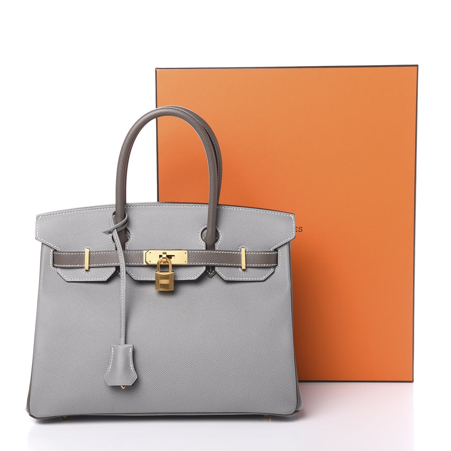 Epsom Horseshoe Birkin 30 Etain Gris Mouette