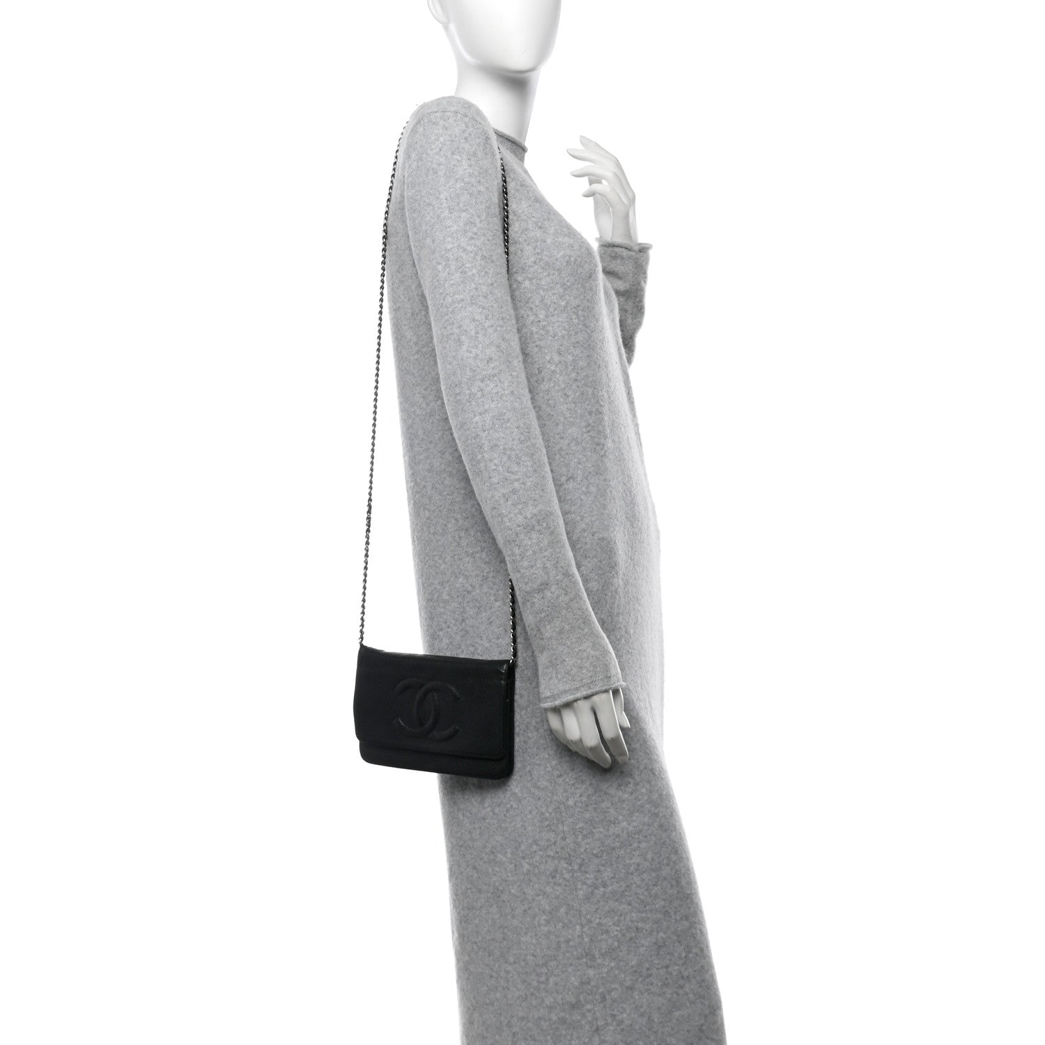 Chanel Caviar Timeless CC Wallet On Chain WOC Black 2 of 13