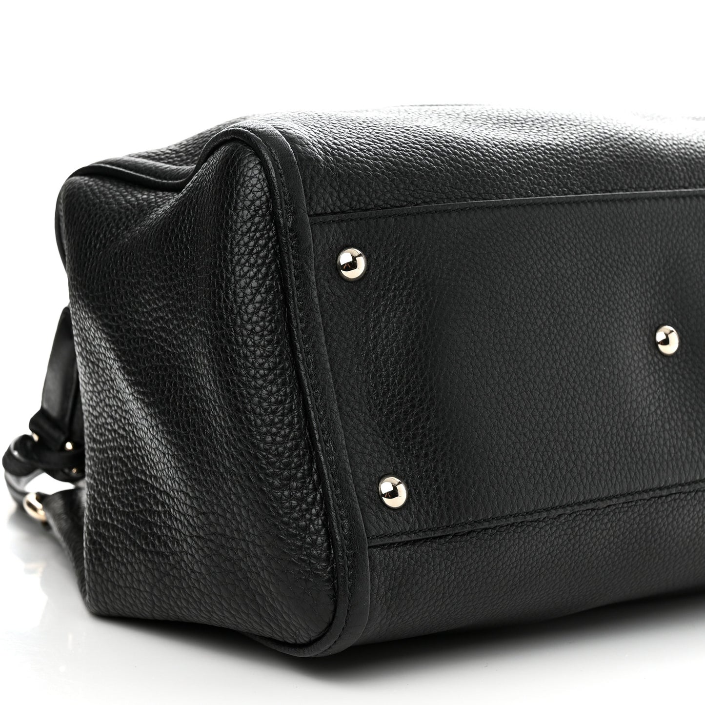 Pebbled Calfskin Medium Soho Shoulder Bag Black
