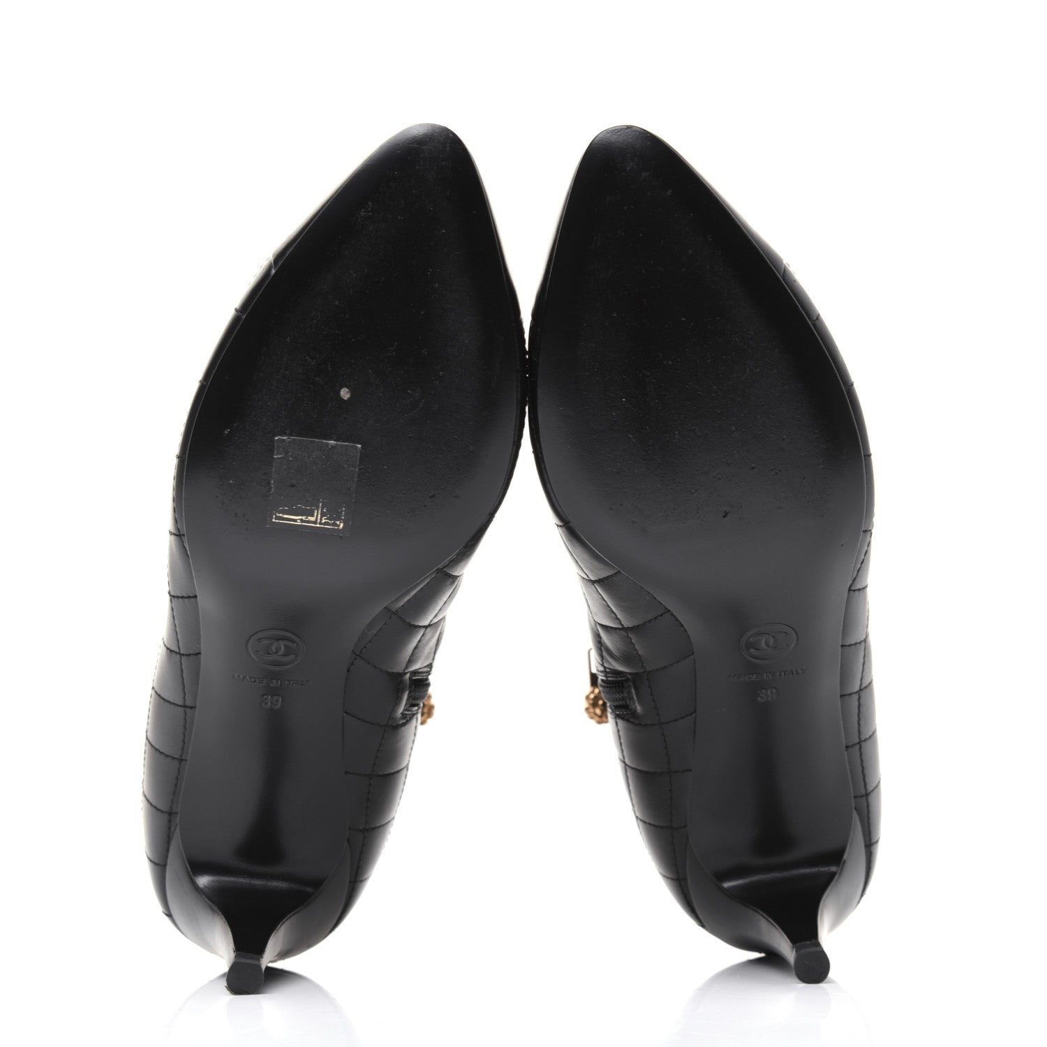 Chanel Calfskin Quilted Cap Toe Short Boots 39 Black 5 of 13