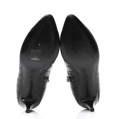 Chanel Calfskin Quilted Cap Toe Short Boots 39 Black 5 of 13