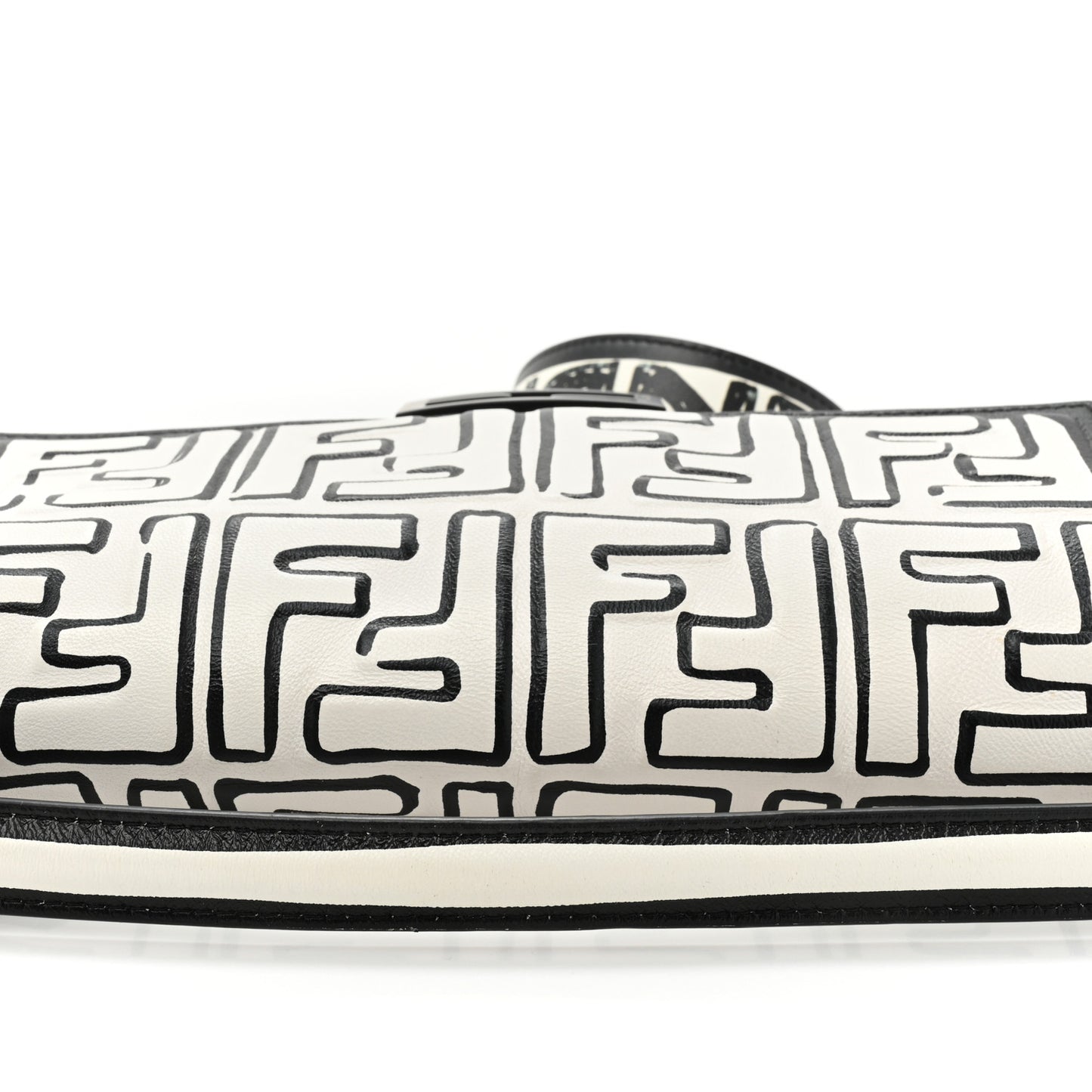 X JOSHUA VIDES Nappa FF Embossed Baguette White Black