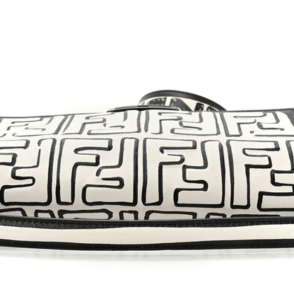 Fendi X JOSHUA VIDES Nappa FF Embossed Baguette White Black 11 of 12
