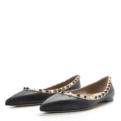 Valentino Garavani Nappa Rockstud Ballerina Flats 37 Black Poudre 3 of 10