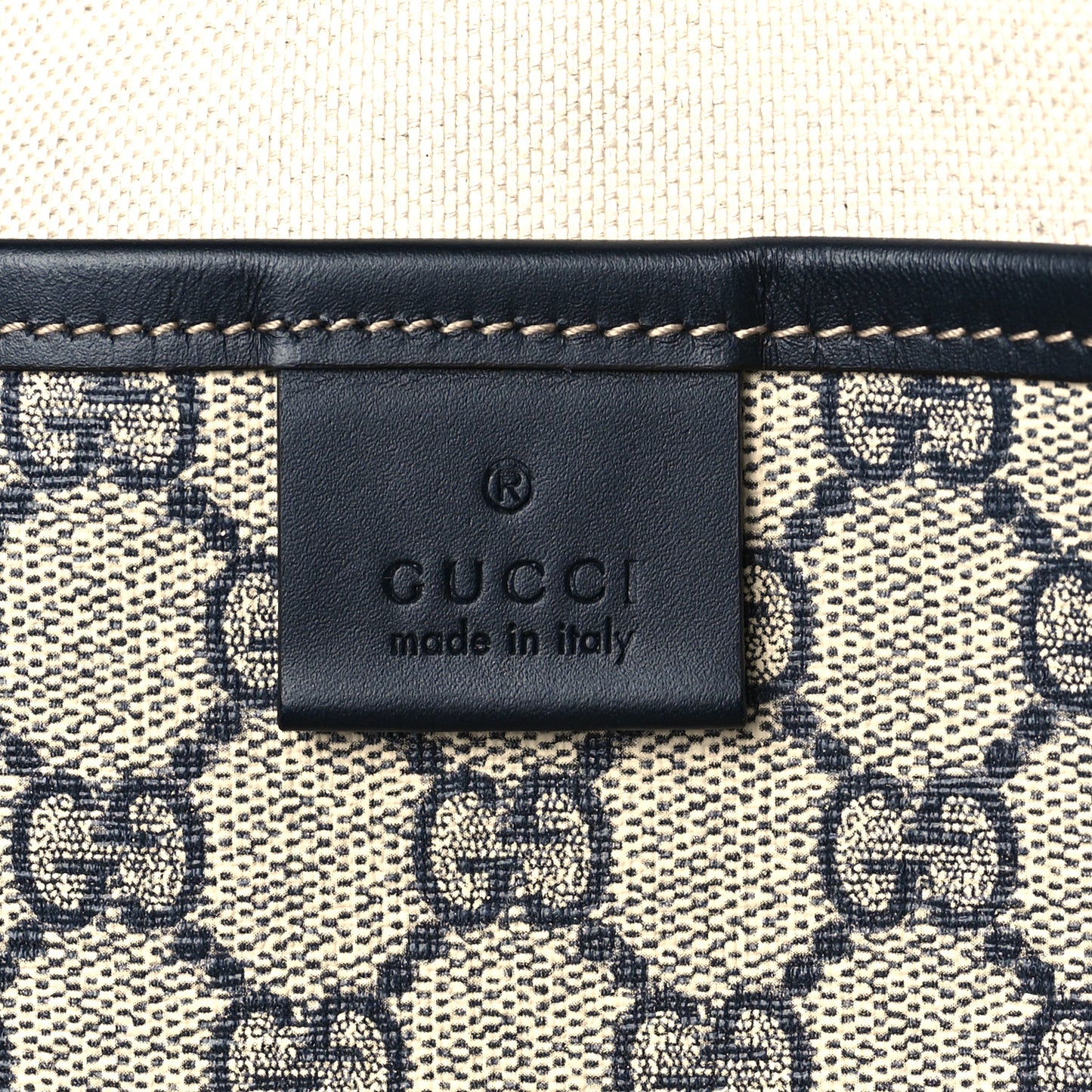 GG Plus Monogram Medium Signature Web Loop Tote Navy