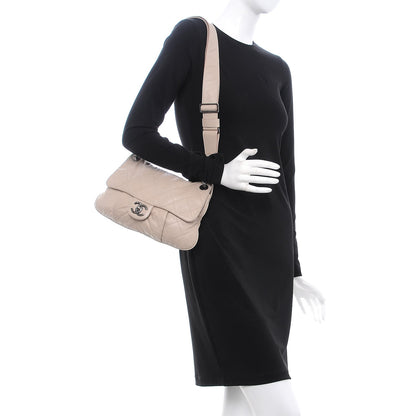 Chanel Calfskin Coco Pleats Messenger Flap Beige 2 of 11