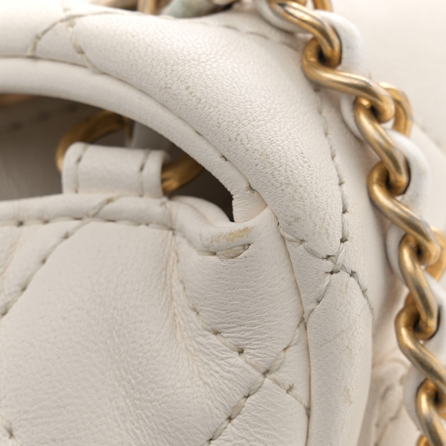 Chanel Lambskin Quilted Mini Pearl Crush Flap White 13 of 15