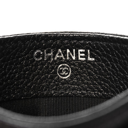 Chanel Grained Calfskin CC Card Holder Black 6 of 9