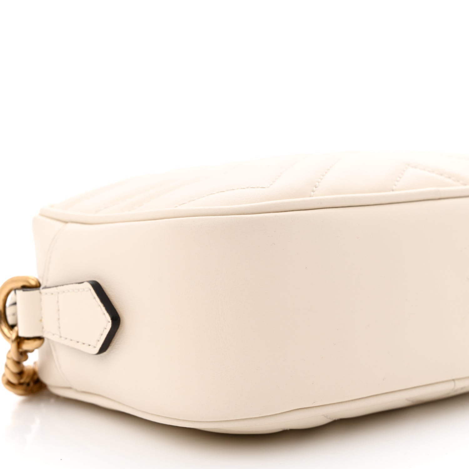 Gucci Calfskin Matelasse Mini GG Marmont Chain Shoulder Bag White 9 of 10