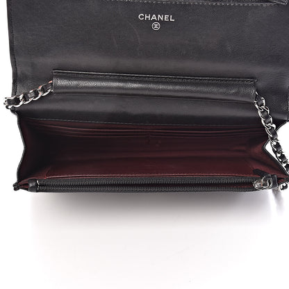 Chanel Lambskin Quilted Wallet On Chain WOC Black 5 of 10
