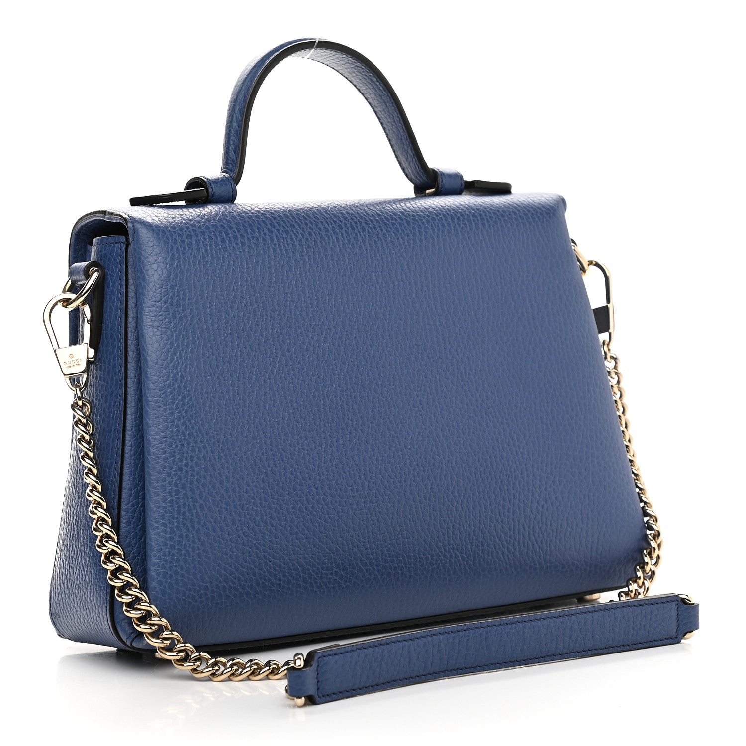 Gucci Dollar Calfskin Interlocking G Top Handle Shoulder Bag Caspian 2 of 11