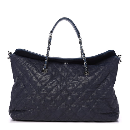 Chanel Caviar Quilted French Riviera Shoulder Bag Dark Navy Blue 1 of 13
