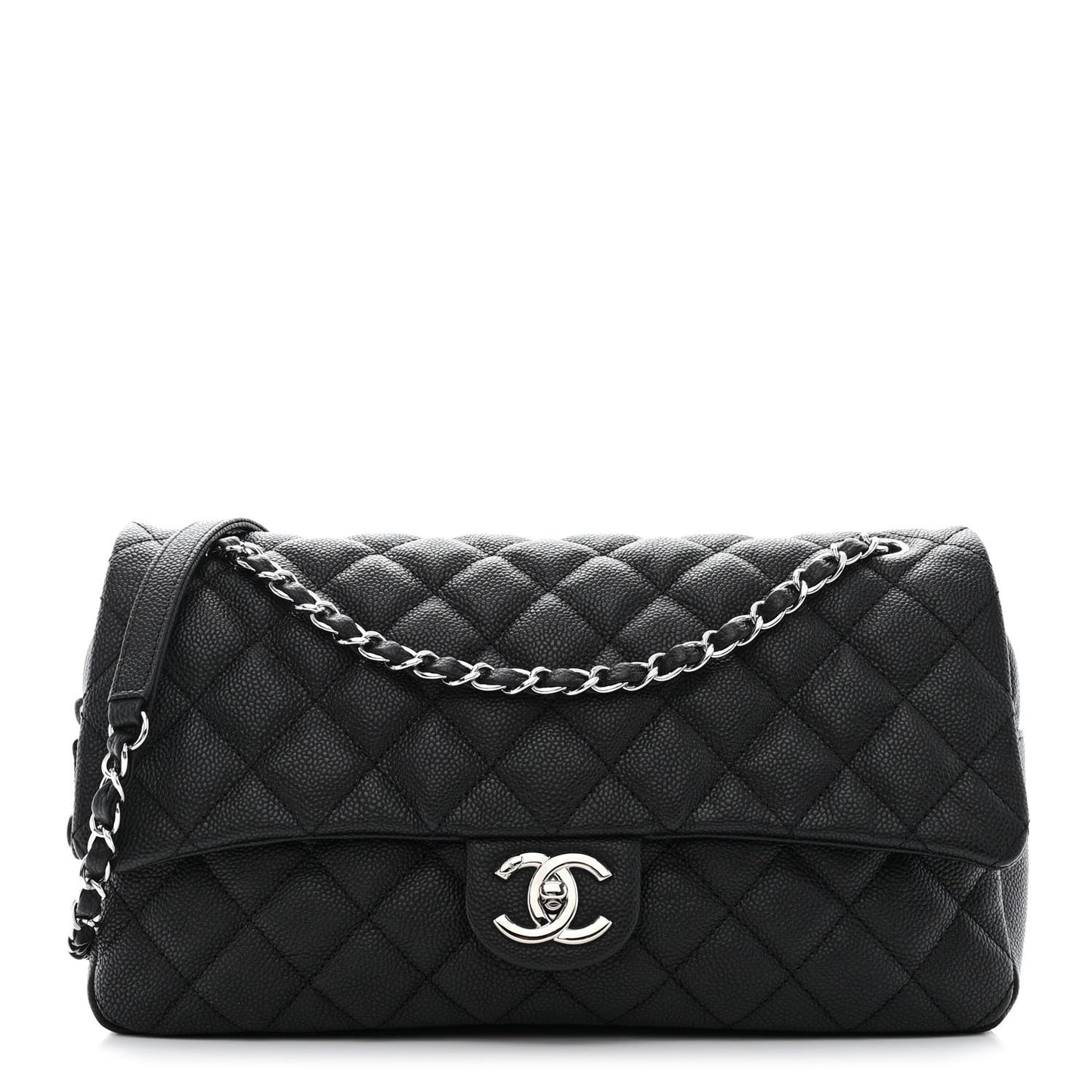 Caviar Quilted Jumbo Easy Flap Black