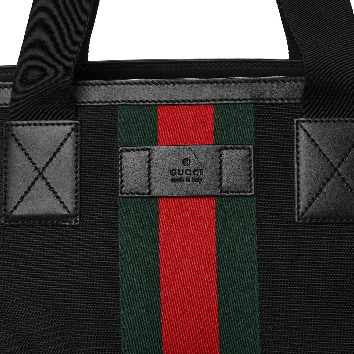 Techno Canvas Web Vertical Tote Black