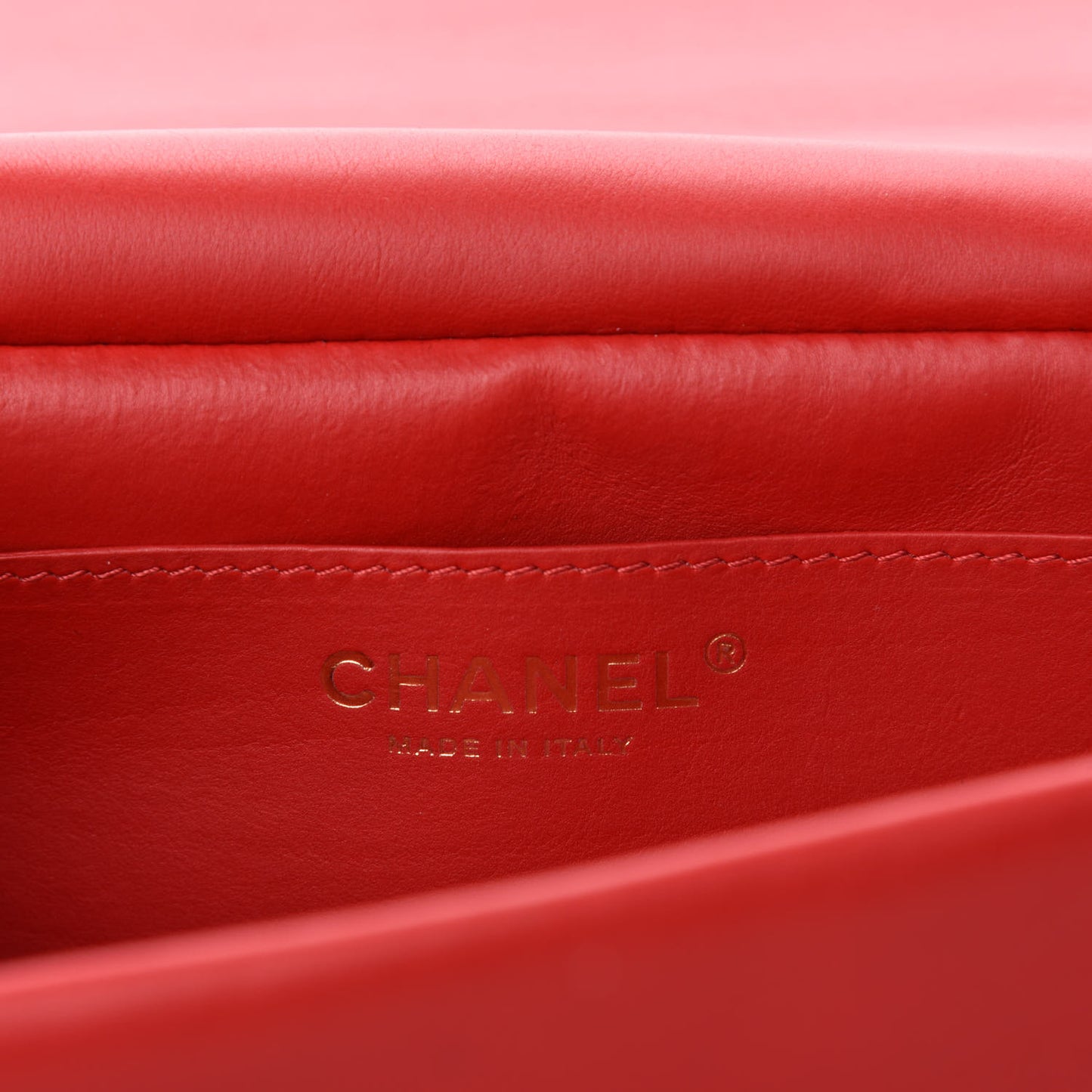 Calfskin Quilted Nailed CC Flap Bag Red
