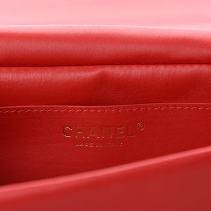 Chanel Calfskin Quilted Nailed CC Flap Bag Red 8 of 12