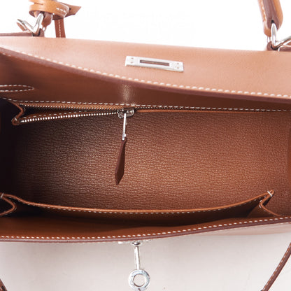 Hermes Madame Calfskin Kelly Sellier 25 Gold 13 of 32