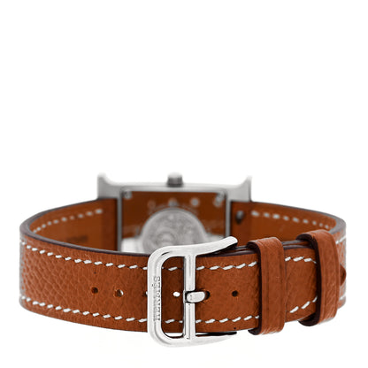 Hermes Stainless Steel Epsom 21mm Heure H Hour Quartz Watch Gold 3 of 5