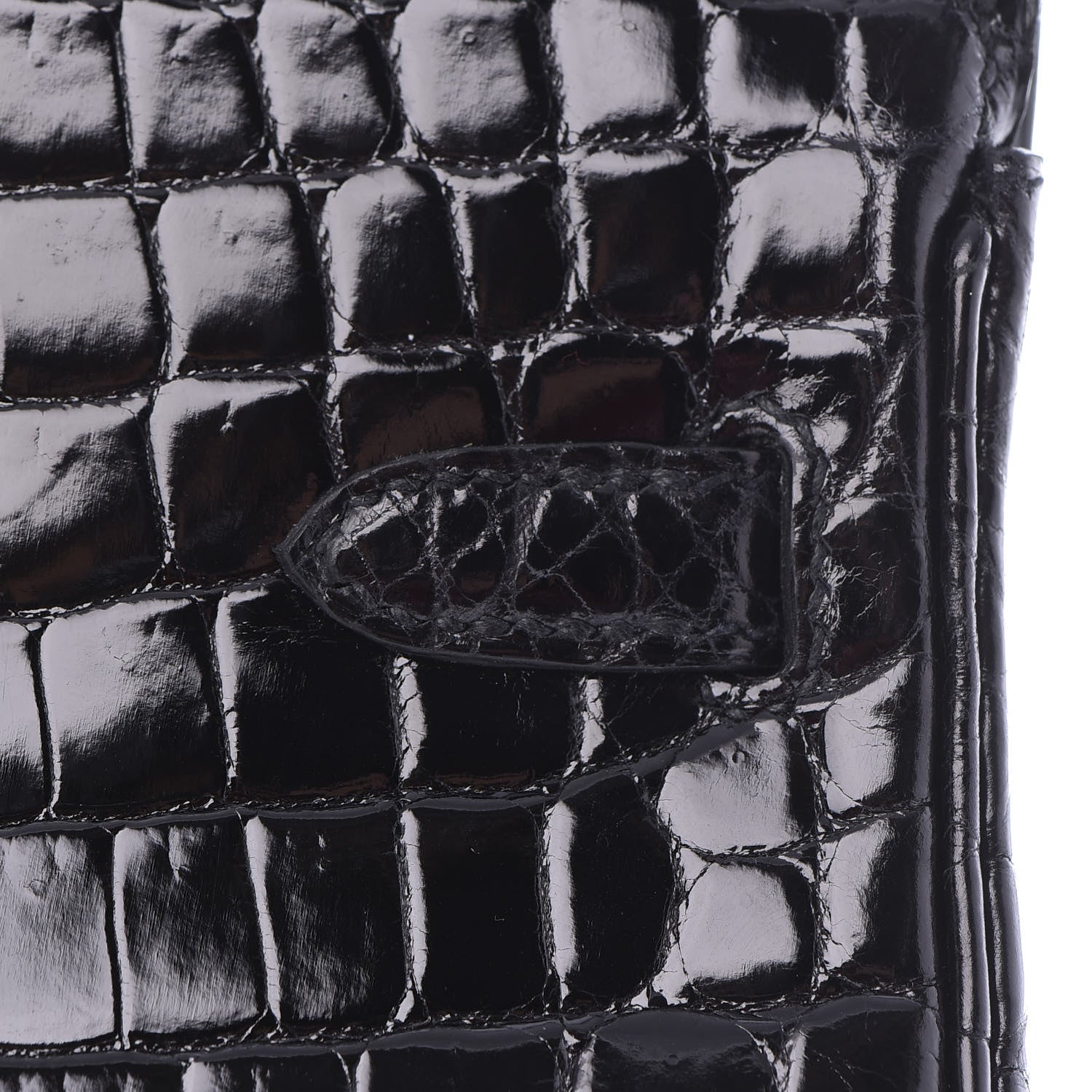 Hermes Shiny Niloticus Crocodile Birkin 25 Black 9 of 37