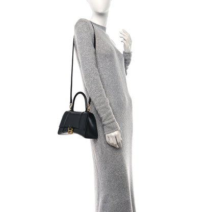 Balenciaga Shiny Box Calfskin Small Hourglass Top Handle Bag Black 2 of 11
