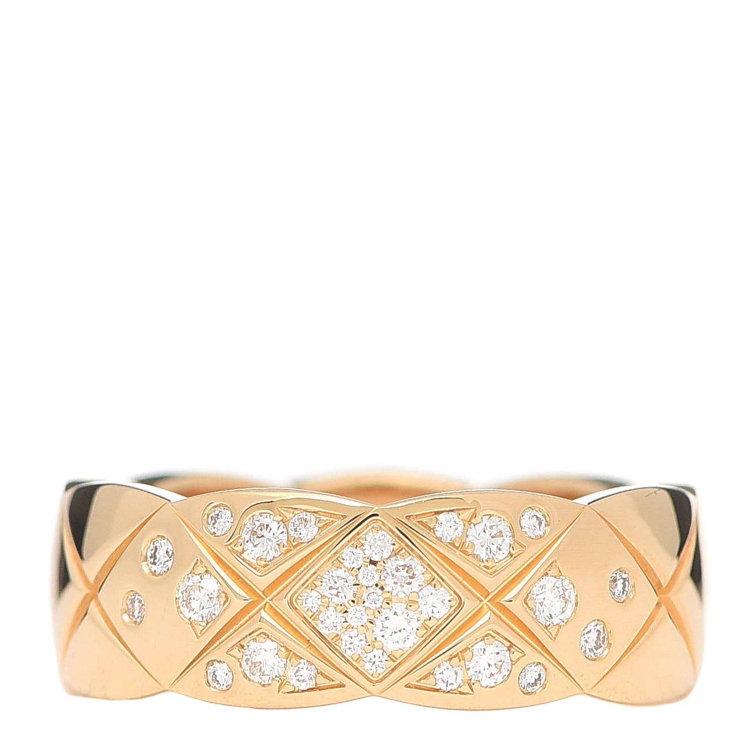 Chanel 18K Yellow Gold Diamond Small Coco Crush Ring 51 5.75 1 of 7