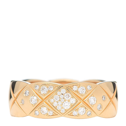 Chanel 18K Yellow Gold Diamond Small Coco Crush Ring 51 5.75 1 of 7
