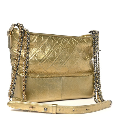 Chanel Metallic Aged Calfskin Quilted Medium Gabrielle Gold 3 of 10
