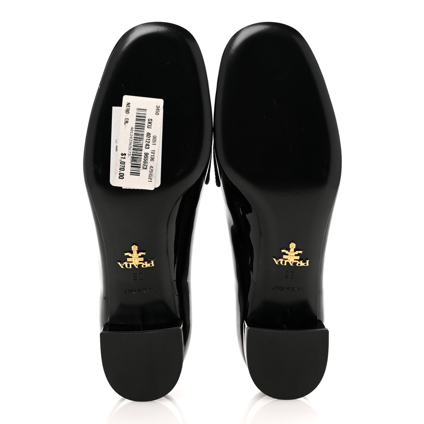 Vernice Metal Triangle Logo 35mm Loafer Pumps 36 Black