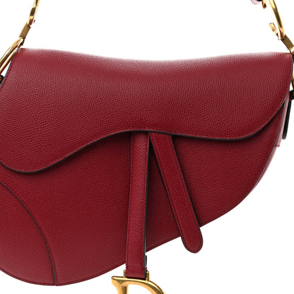 Christian Dior Grained Calfskin Saddle Bag Red 7 of 9