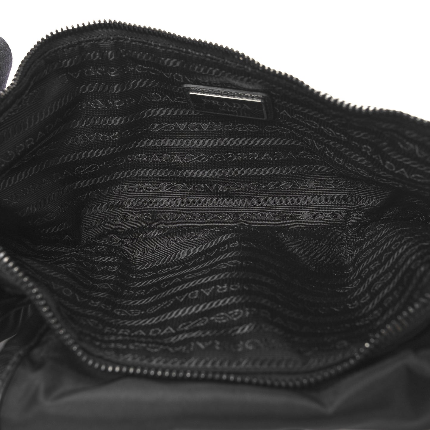 Tessuto Nylon Saffiano Marsupio Triple Pocket Belt Bag Black