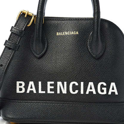 Balenciaga Signature Grained Calfskin XXS Ville Top Handle Bag Black White 10 of 10