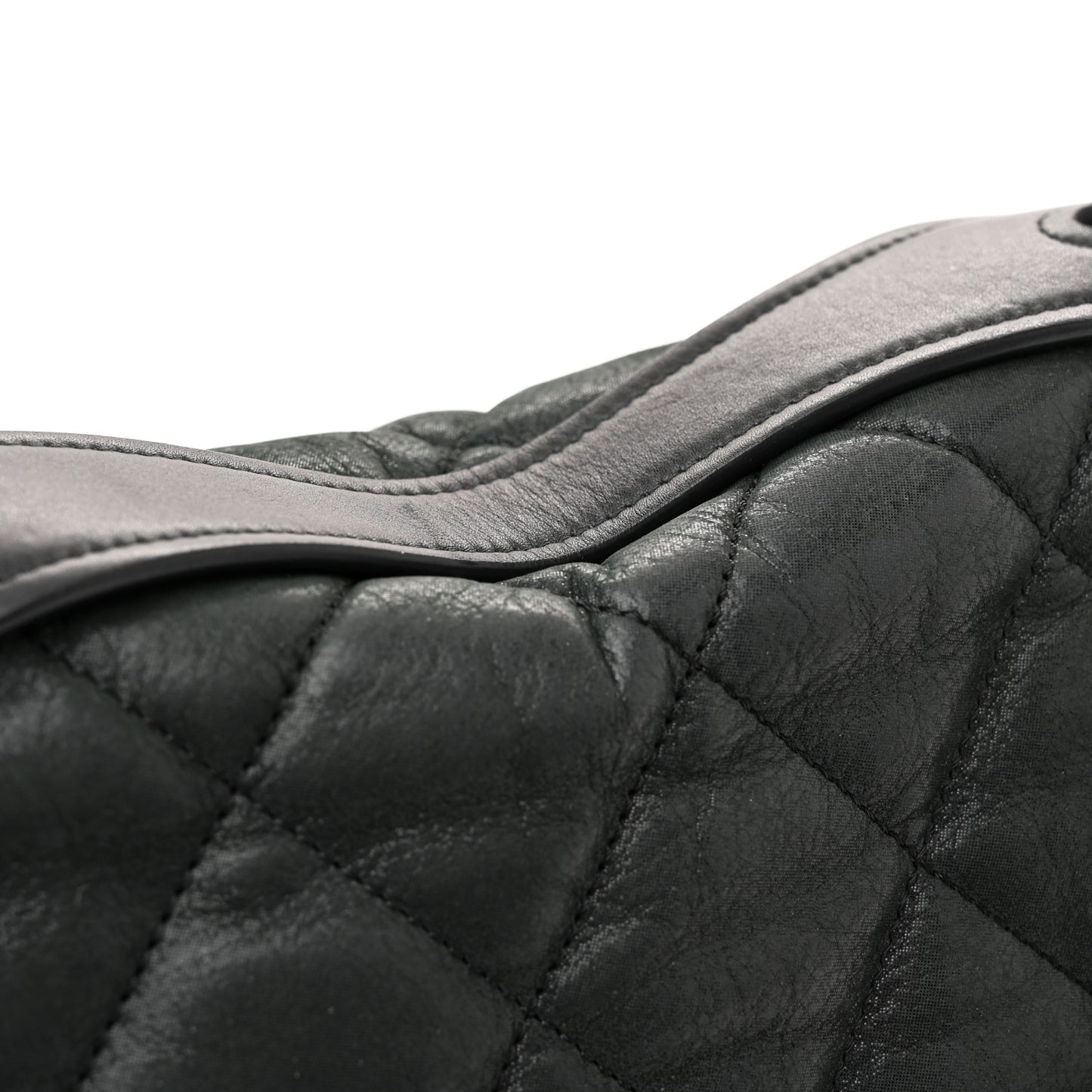 Iridescent Calfskin In The Mix Jumbo Flap Green Black