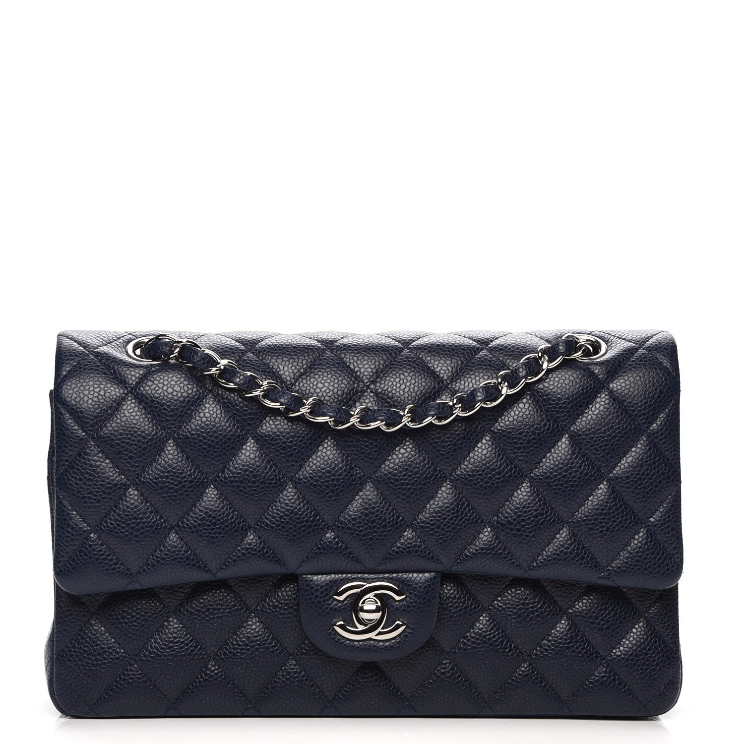 Chanel Caviar Quilted Medium Double Flap Navy 1 of 13
