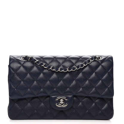 Chanel Caviar Quilted Medium Double Flap Navy 1 of 13