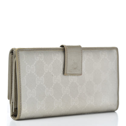 Gucci Imprime Monogram GG Pierce Continental Flap Wallet Silver 3 of 12
