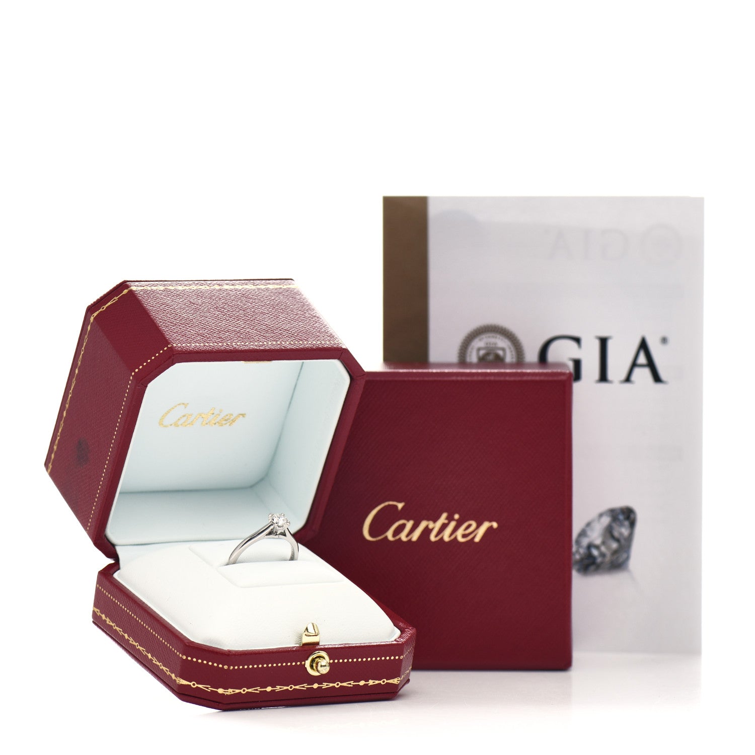 Cartier Platinum Diamond .40ct 1895 Solitaire Engagement Ring 52 6 7 of 7