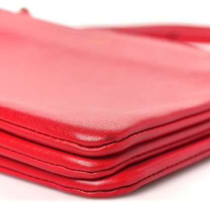 Celine Lambskin Small Trio Crossbody Bag Red 11 of 15