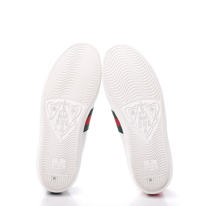 Gucci Calfskin Ayers Web Bee Embroidered Ace Sneakers 40 White 6 of 11